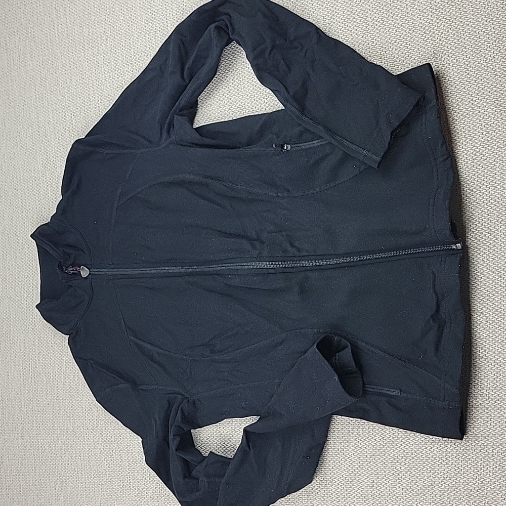 Eddie Bauer Sports Black‎ Full Zip Poly/Spandex Midweight Jersey, Size Small